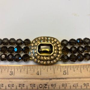 Heidi Daus Taupe Gold and Black Gemstone Bracelet